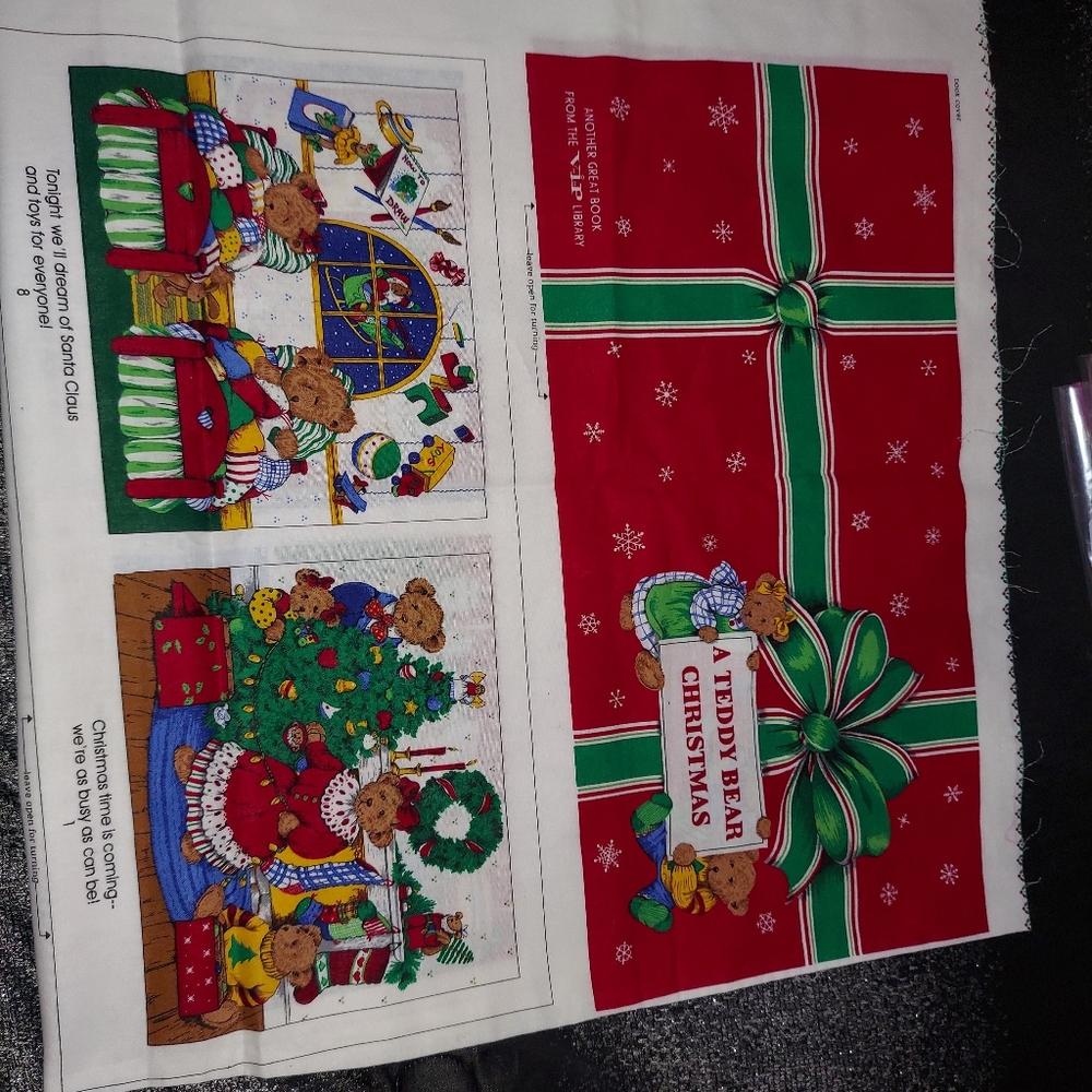 "A Teddy Bear Christmas" Soft Book Fabric Panel